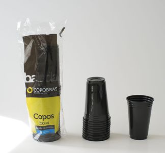 Copo Plstico Balada Neon Preto 300 ml 25 Unidades